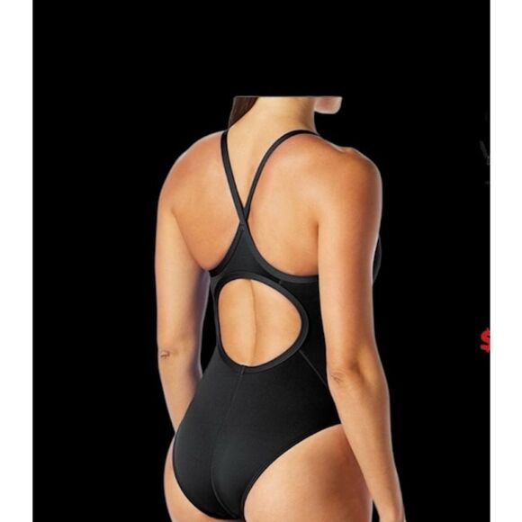 TYR Women's  Solid Diamondback Swimsuit, Black, Size 40 (1X) NWT - Picture 4 of 8